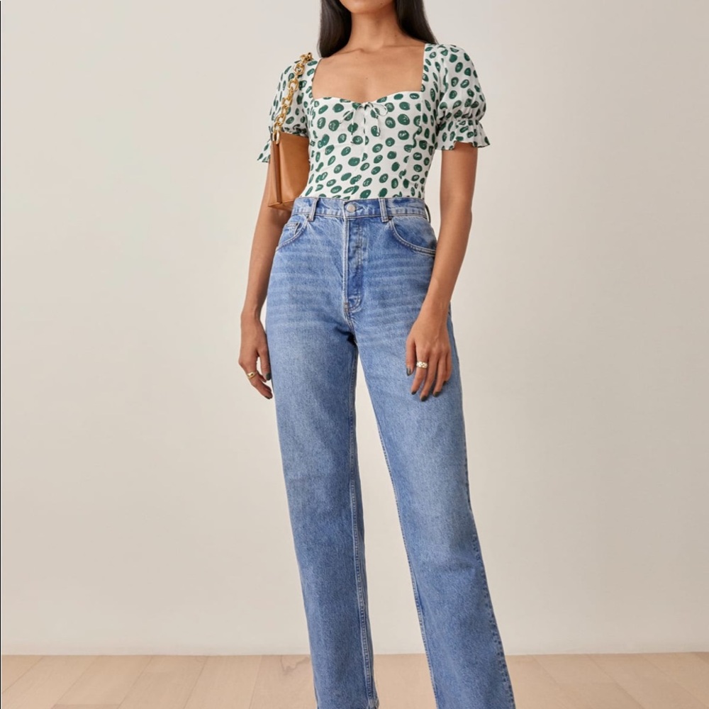 Reformation delevan top in tapioca NWT size 12